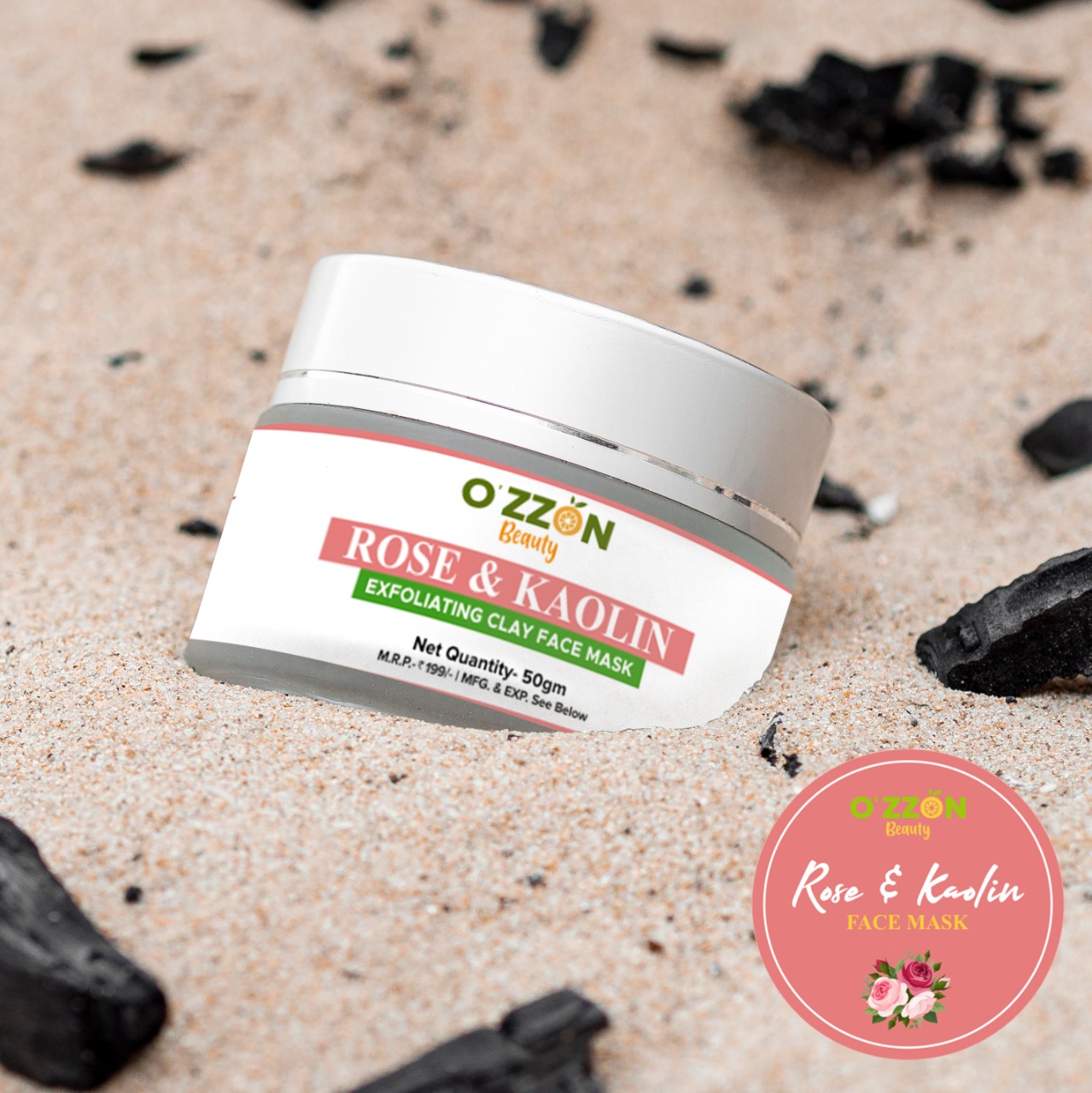 Online Shopping India, Ozzon Products, Rose & Kaolin Face Mask, Ozzon,